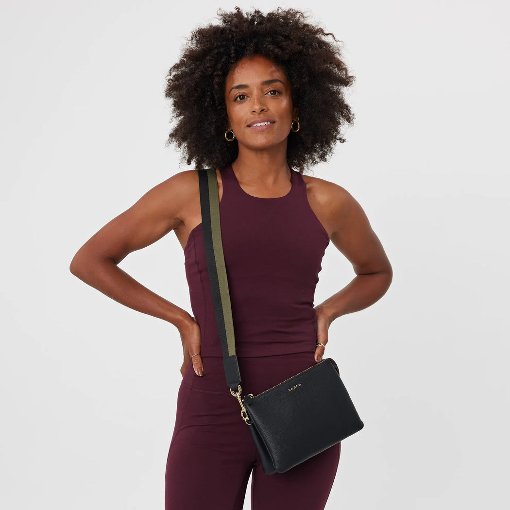 Saben Feature Strap Black Khaki The Luxe Club